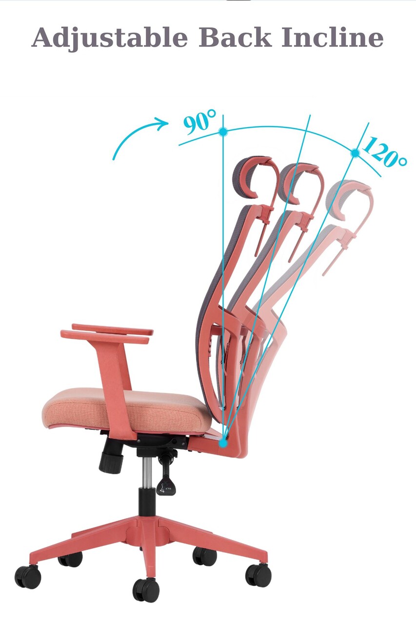 Scaun de birou, Hanah Home, Lumbar 126, 61x126x68 cm, Plastic, Roz somon - view 7