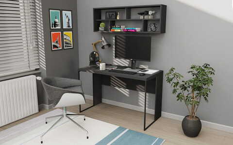 Birou, retricy, bronx, 120x59.6x114.2 cm, pal, antracit