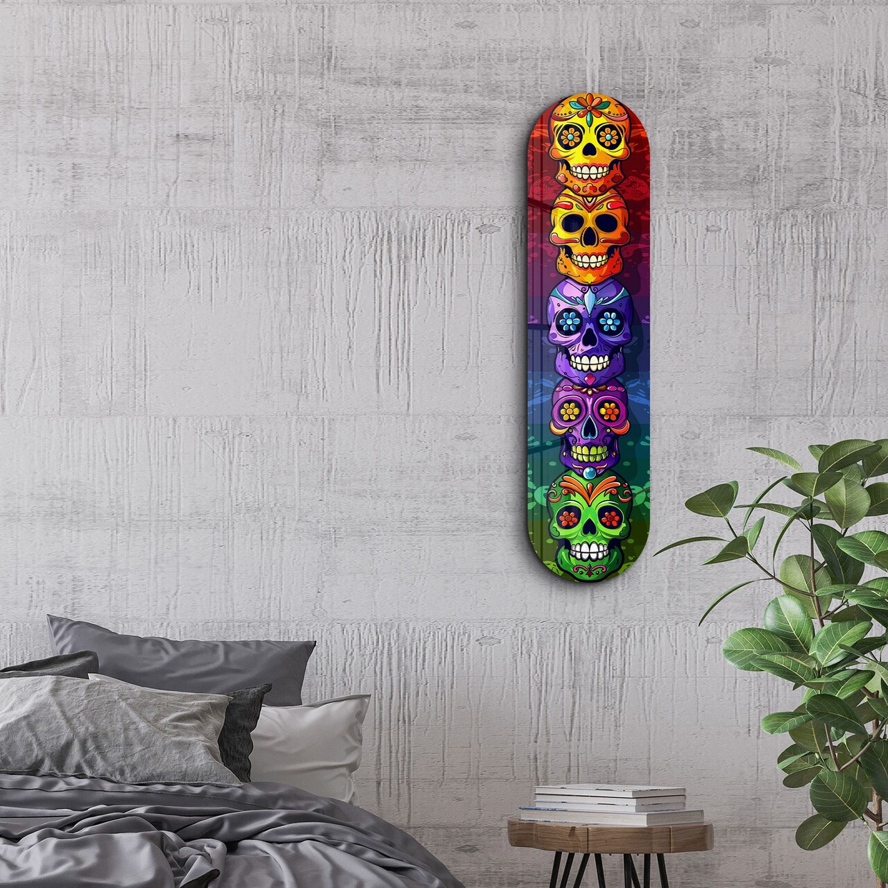Tablou decorativ, Sugar Skulls v2, Dimensiune: 20 x 80 cm, Multicolor - view 5