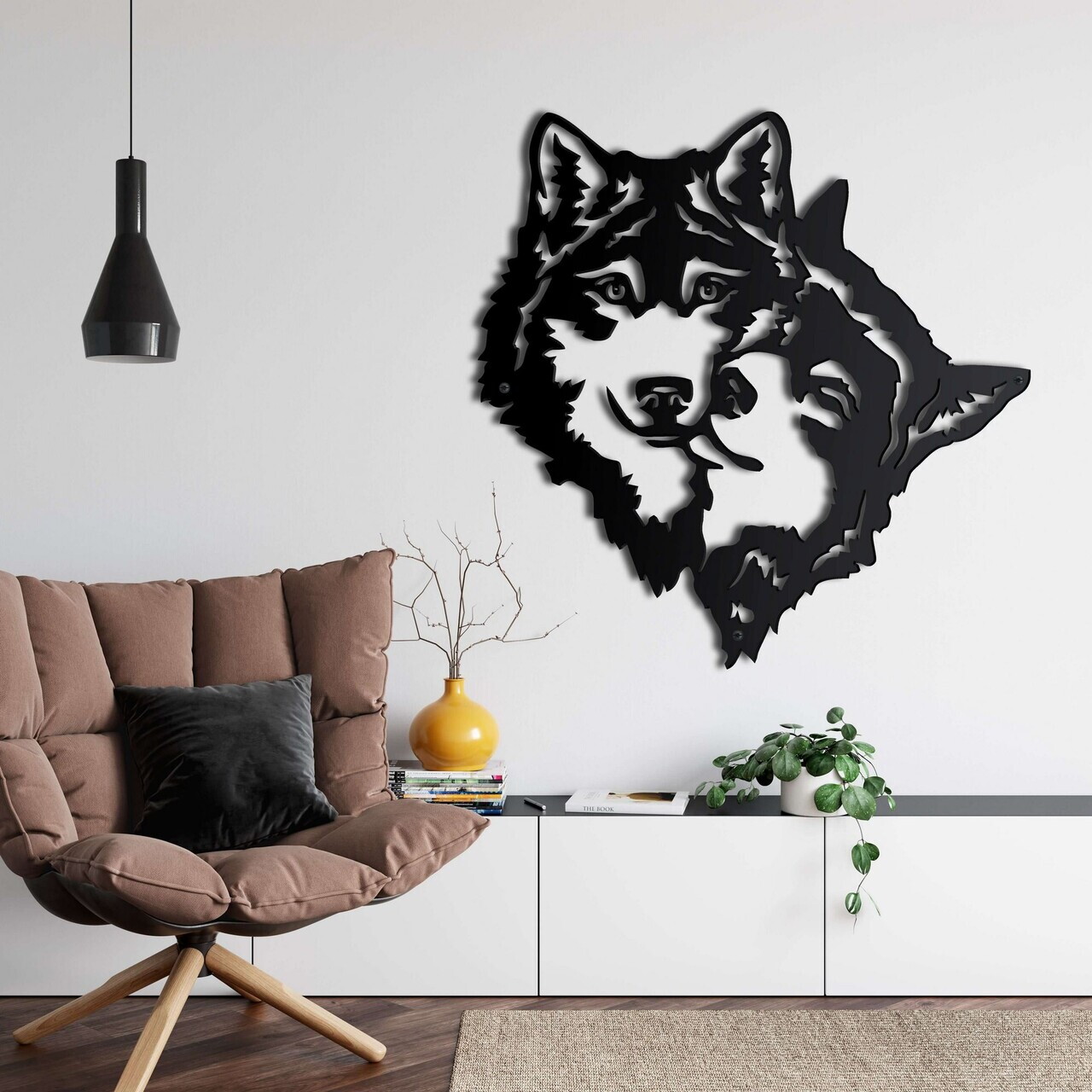Decoratiune de perete, 5135, Metal, Dimensiuni: 71 x 71 cm, Negru