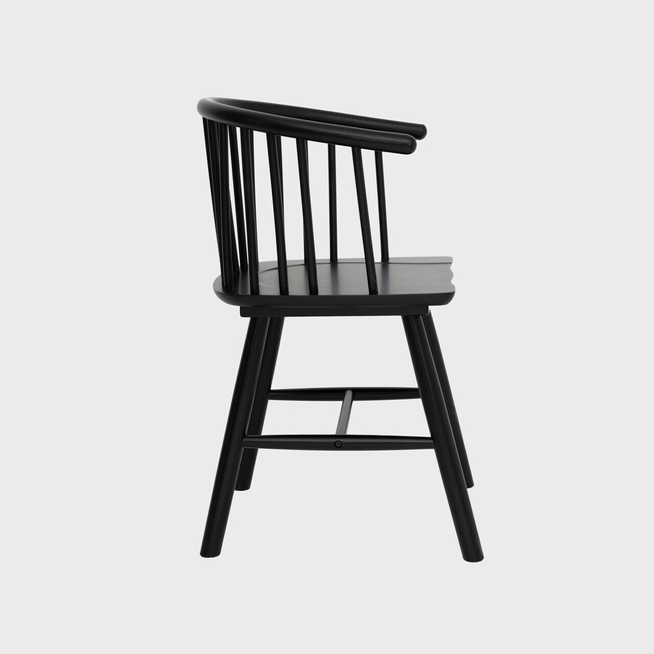 Scaun Ponto, Homla, 54x45x77 cm, lemn de cauciuc, negru — imaginea 6