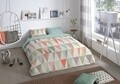 Lenjerie de pat pentru doua persoane, Good Morning Cosy, 100% bumbac, 3 piese, multicolora