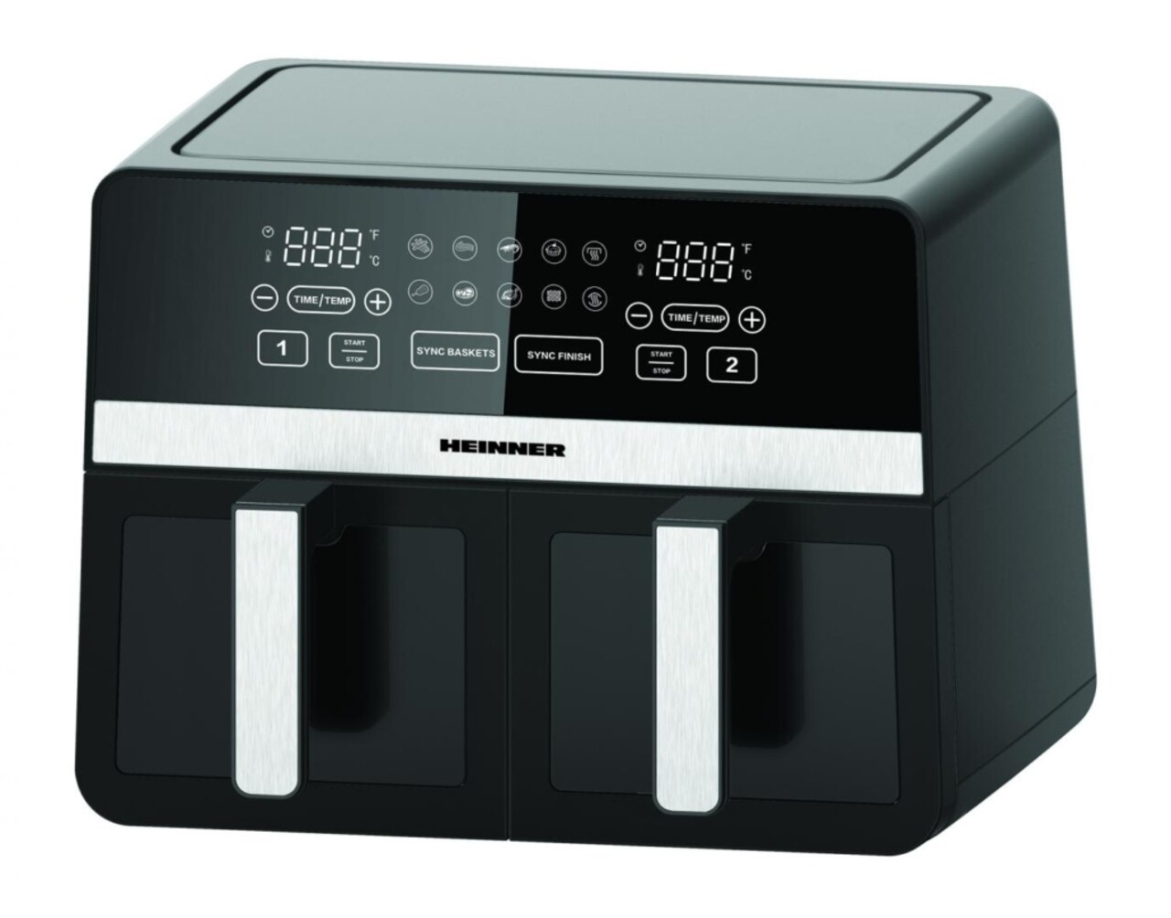 Friteuza dubla Simcook, Heinner, 9.5 L, 2400W, plastic, negru - 1 | YEO