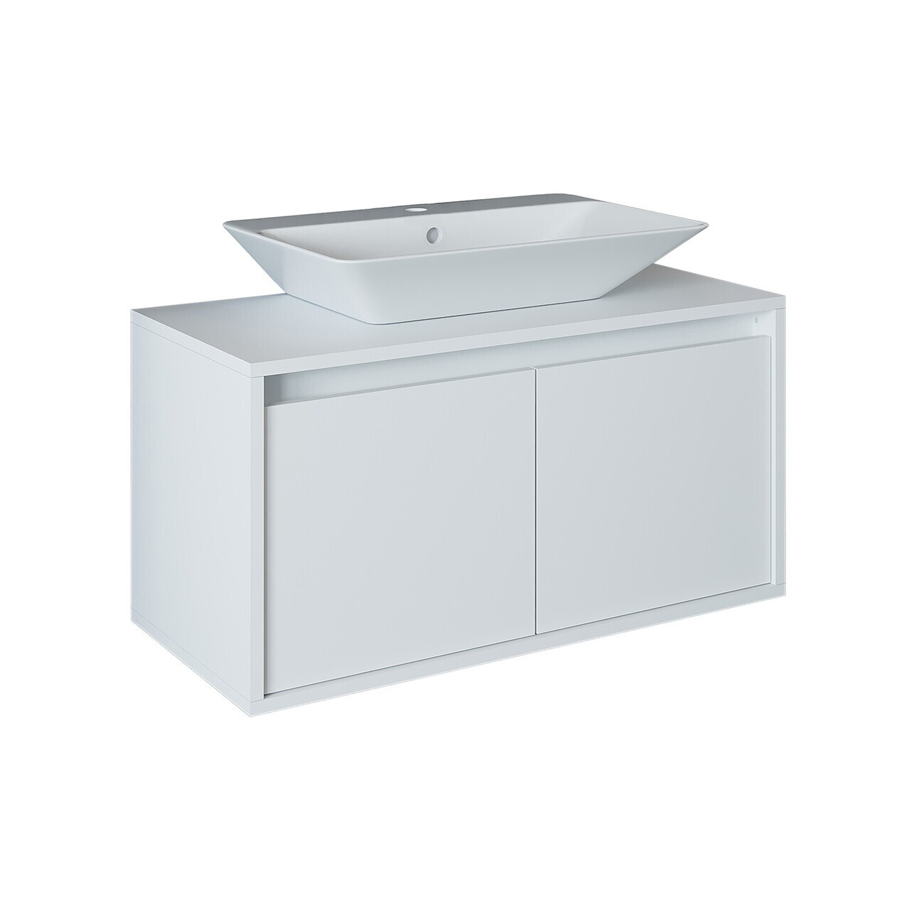 Dulap de baie cu chiuvetă, Hanah Home, 1715, 85x58x45 cm, MDF-LAM, Alb mat — imaginea 6