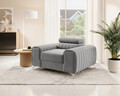 Fotoliu, ELTAP, AR-LAU-04SO, Laurence, 125x97x105 cm, lemn/poliester, gri deschis