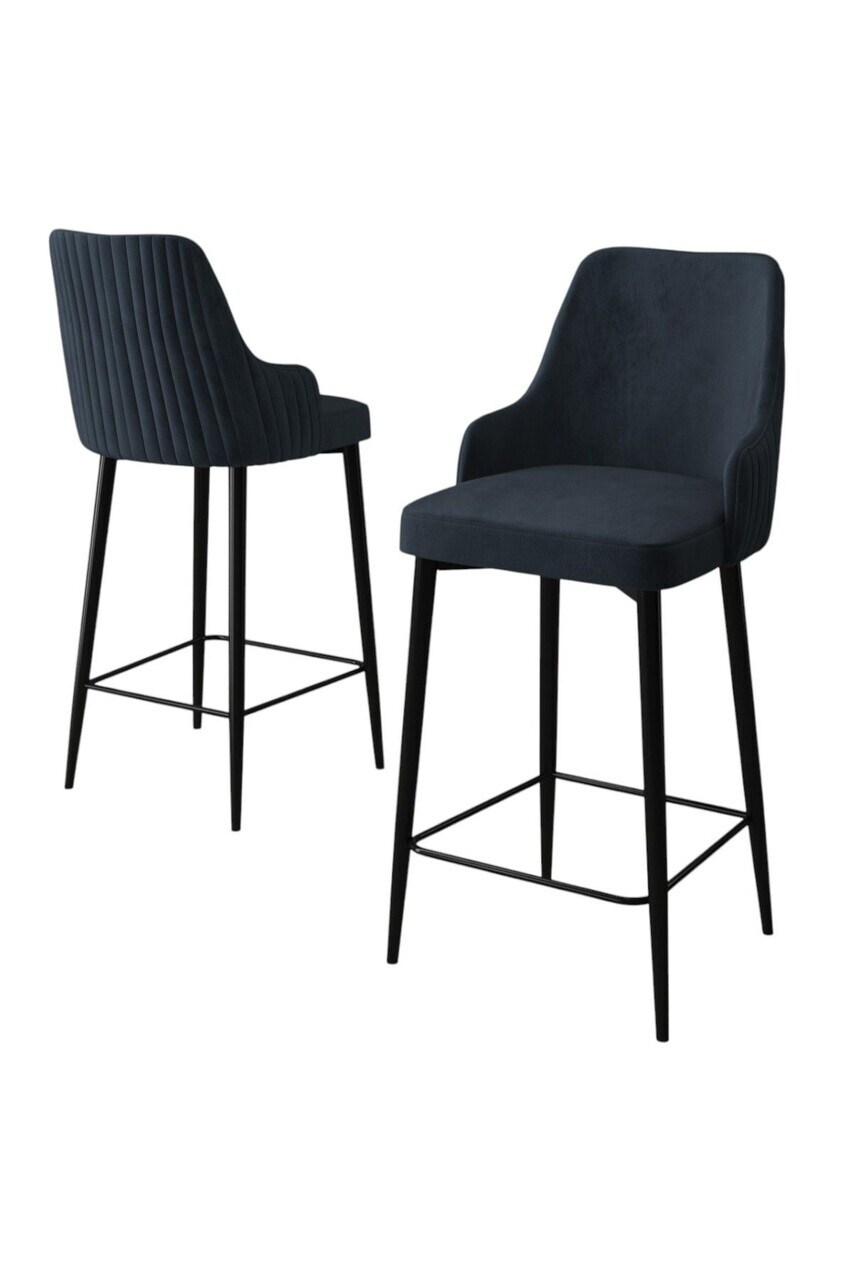 Set scaune de bar 6 piese, Hanah Home, Tera, Antracit / Negru — imaginea 2