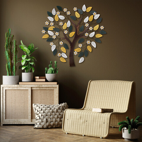 Decoratiune de perete, kalp ağaç, metal, dimensiune: 107 x 101 cm, multicolor