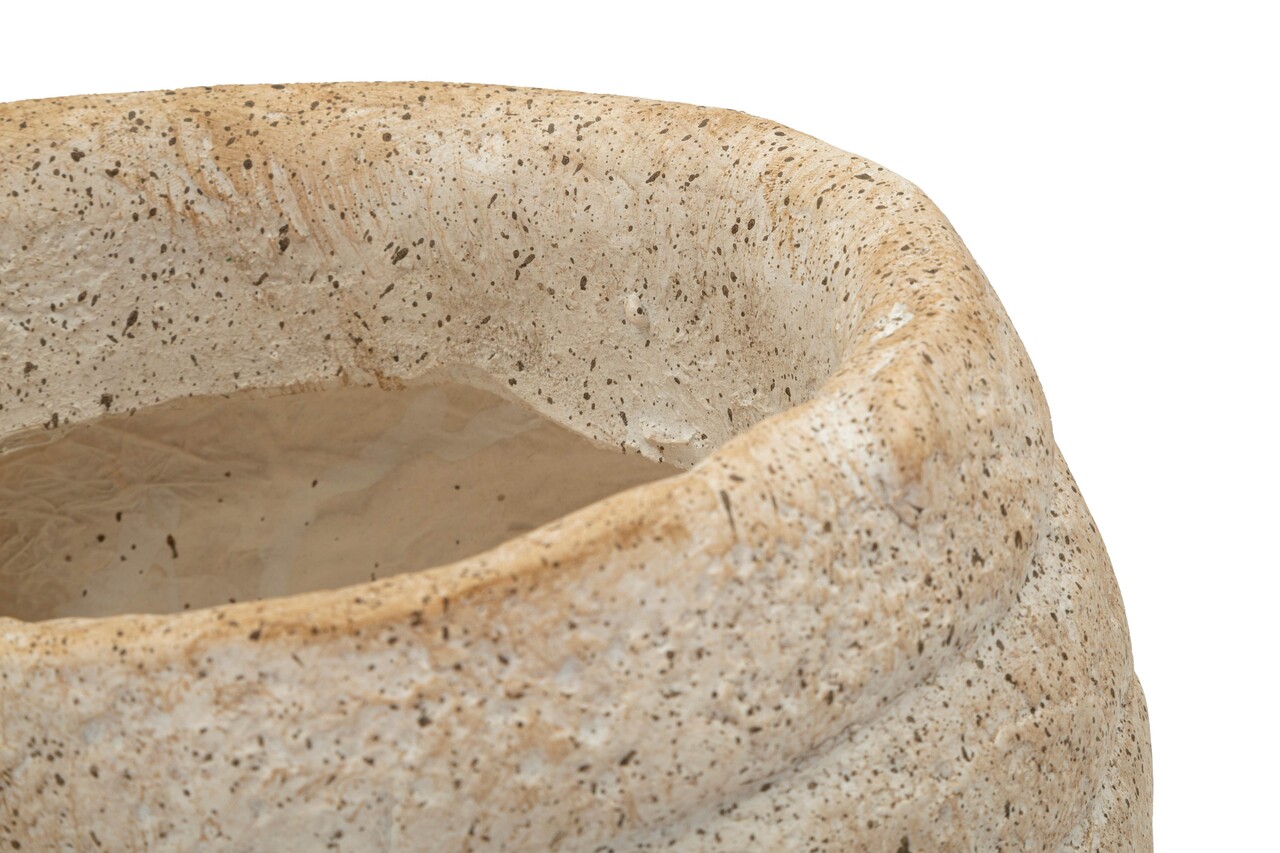 Vaza decorativa, Mauro Ferretti, Shell -A, 33x19x23 cm, oxid de magneziu, bej - imagine 4