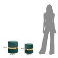 Set 2 taburete cu spatiu depozitare Sheffild, Mauro Ferretti, 37x42 cm, 28x35 cm, fier/MDf/poliester, verde