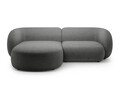 Coltar stanga 2 locuri, Kate, Micadoni, 255x176x76 cm, tesatura boucle, gri inchis