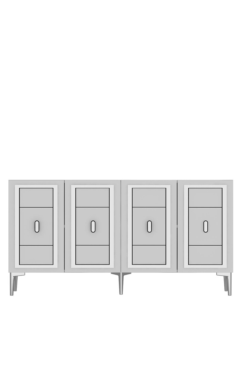 Consola, Hanah Home, Orion, 150x75x35 cm, PAL , Alb / Argintiu - view 3