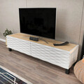 Comoda TV, Retricy, Lerze, 149.2x35x38 cm, PAL, Safir / Alb