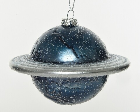 Glob Planet, Decoris, 2.5x9.5x11 cm, plastic, albastru/argintiu