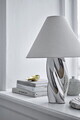 Lampa de masa, Bloomingville, Silva, 1 x E27, 35x49 cm, ceramica/in, argintiu