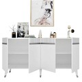 Consola, Olivia, Defne, 150x80x40 cm, PAL , Alb / Argintiu