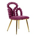 Scaun Bubble Beam, Homla, 56.5x52x87 cm, metal/catifea din poliester, mov/auriu