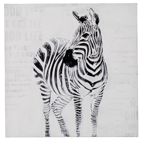 Tablou decorativ Zebra -B, Mauro Ferretti, 80×80 cm, canvas pictat manual -B