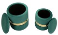 Set 2 taburete cu spatiu depozitare Sheffild, Mauro Ferretti, 37x42 cm, 28x35 cm, fier/MDf/poliester, verde