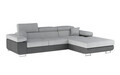 Coltar extensibil dreapta 4 locuri ELTAP, Armd-43, Armando, 289x203x85 cm, lemn/poliester, gri deschis/gri