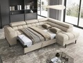 Coltar extensibil dreapta 5 locuri ELTAP, RT-18AU, Ferucce, 276x200x93 cm, lemn/poliester, bej deschis