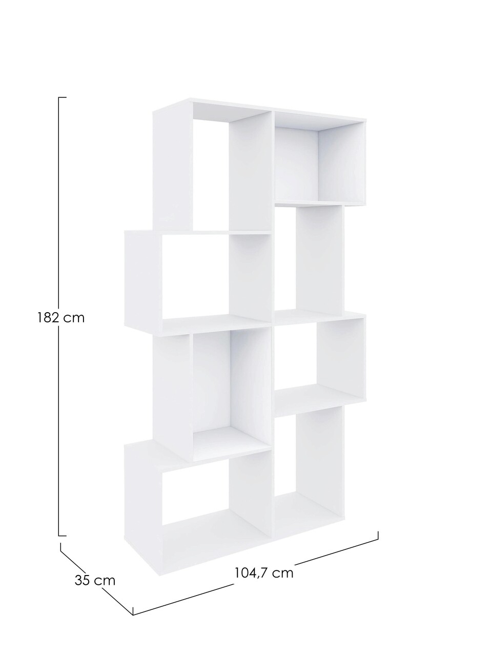 Biblioteca Artic 2540, Bizzotto, 104.7x35x182 cm, MDF, alb - 2 | YEO