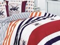 Lenjerie de pat dubla King, 3 piese, 220x240 cm, 100% bumbac ranforce, Beverly Hills Polo Club, BHPC 009, rosu