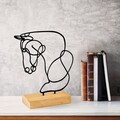 Decoratiune, Equine, 26x8x17 cm, Metal, Negru