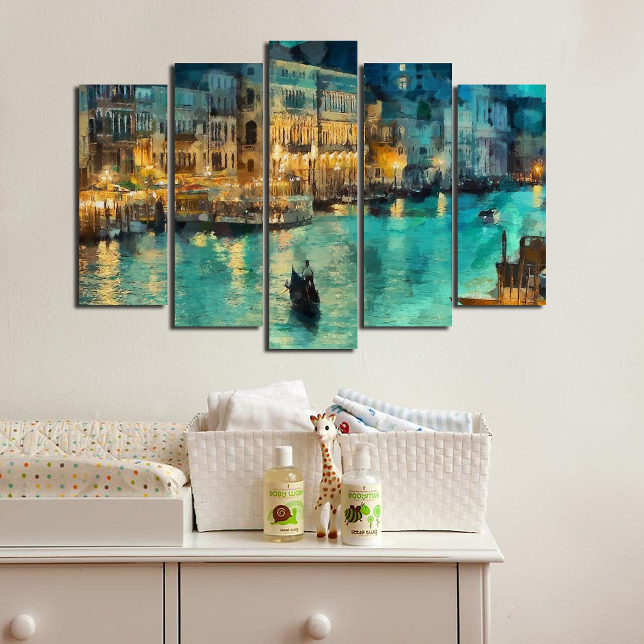 Set 5 tablouri decorative, 5PATK-158, 19 x 70 cm, Multicolor - view 3