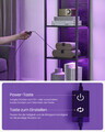 Biblioteca cu 6 niveluri si iluminare LED, Vasagle, 40x30.3x178 cm, PAL/otel, negru abanos