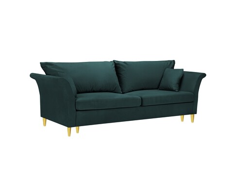 Canapea extensibila, tulipe, mazzini sofas, 3 locuri, cu lada de depozitare, 245x95x98 cm, catifea, albastru petrol