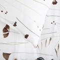 Lenjerie de pat dubla Idalia, Homla, 3 piese, 160x200 cm, bumbac, alb/maro