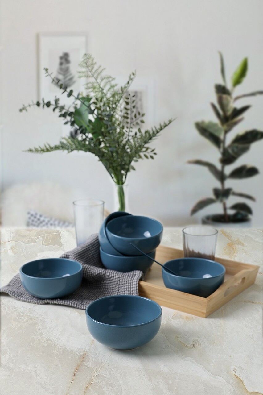 Set boluri ceramice (6 bucăți), L'essentiel Maison, 275KRM2351, Antibacterian, Albastru - view 5
