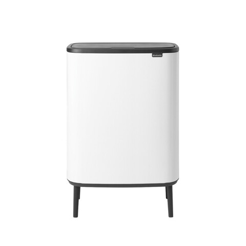 Cos de gunoi cu soft touch, Brabantia, Bo Touch, 60 L, 31.2x54.5x81.5 cm, otel, alb