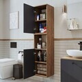 Dulap de baie, Hanah Home, 2464, 35x150x30 cm, MDF, Pin Atlantic / Antracit