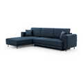 Coltar extensibil stanga 4 locuri ELTAP, LT-40NU, Dalia, 289x190x95 cm, lemn/poliester, albastru inchis
