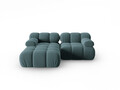 Coltar modular stanga 3 locuri, Bellis-51, Micadoni Home, 188x155x70 cm, catifea, turcoaz