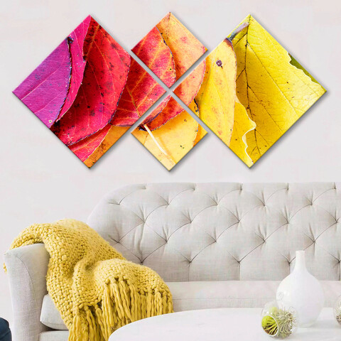Set 4 tablouri decorative, 4MDF78473056, MDF, Imprimat UV, Multicolor Evans