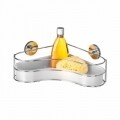 Polita de colt pentru baie WENKO Vacuum-Loc® Milazzo, 24 x 35 x 11.5 cm, otel, argintiu