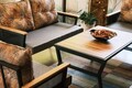 Set mobilier de gradina, Valovi, Mers, Metal, Negru / Lemn / Gri