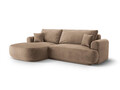 Coltar extensibil stanga 5 locuri, modular, cu lada depozitare, Ella, Micadoni Home, 271x174x94 cm, catifea, bej inchis