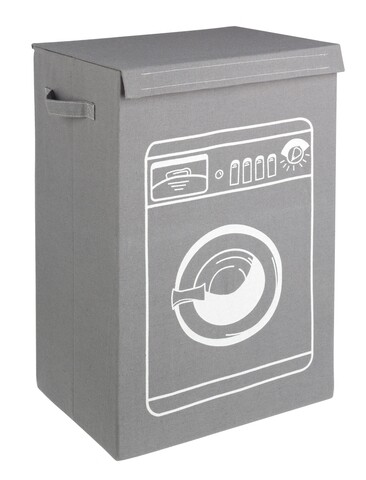 Cos de rufe, wash grey, bizzotto, 40x30x60 cm, pliabil, carton/poliester, gri