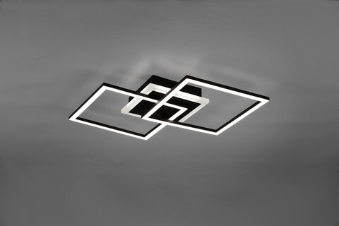 Plafoniera Venida, RL, 57.5x35.5x7.5 cm, 25W, 1x SMD, metal, negru mat