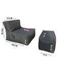 Set fotolii tip puf (2 piese), Pufito, 535PFT1212, Poliester, Albastru