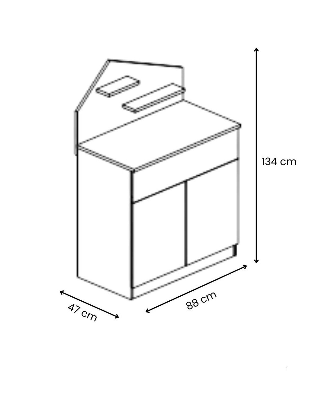 Dulap, Hanah Home, Ayder, 88x134x47 cm, PAL, Roz / Gri