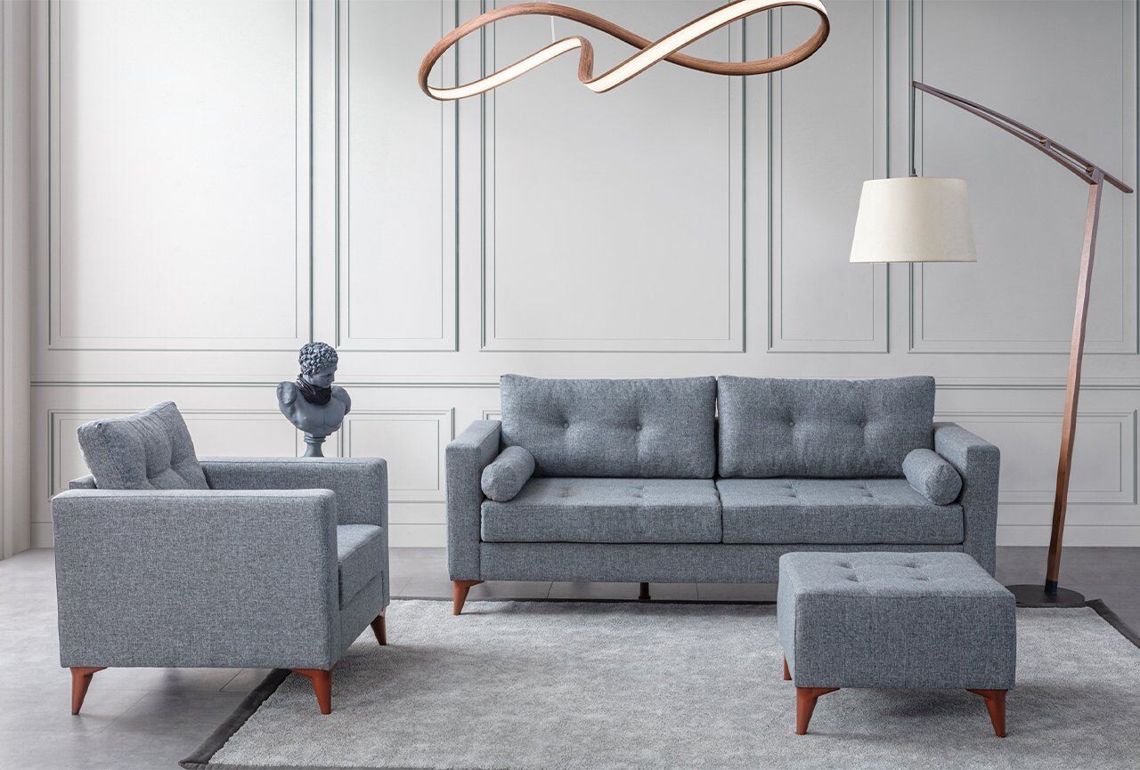 Canapea 3 locuri, Atelier del Sofa, 752EST1106, Lemn de carpen;PAL, Gri - view 3