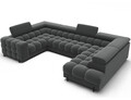 Coltar extensibil dreapta 3 locuri ELTAP, RT-06SO, Fectory, 346x205x93 cm, lemn/poliester, gri inchis