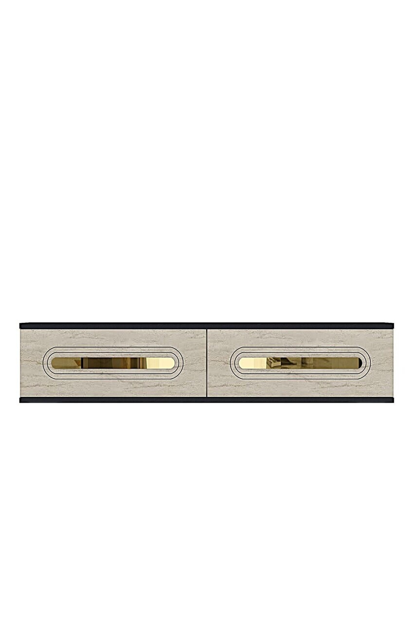 Dulap, Hanah Home, Rany 120, 120x25.5x29.6 cm, Antracit / Aur — imaginea 4
