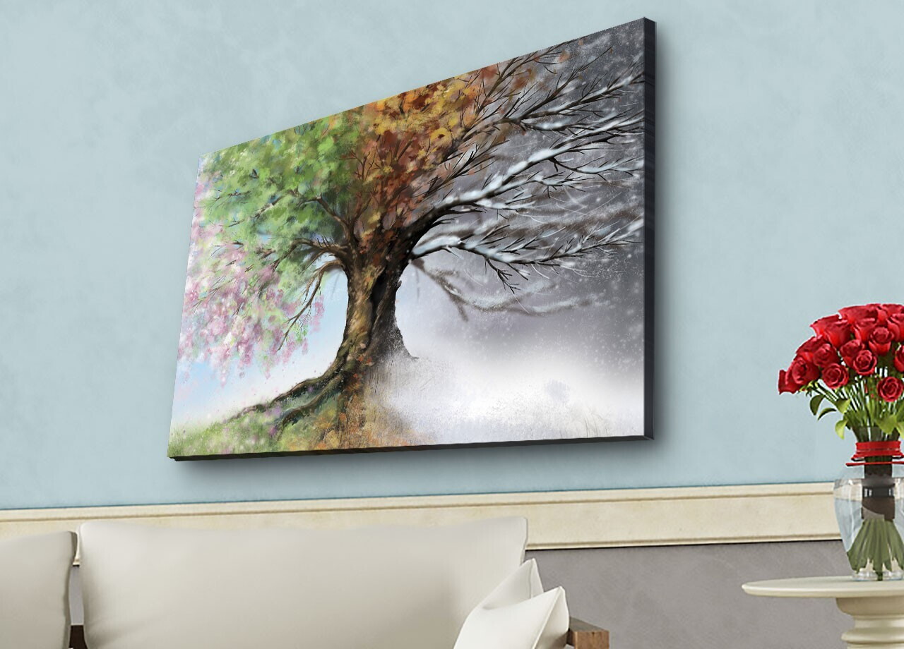 Tablou decorativ cu lumina LED, 4570HDACT-052, PÂNZĂ DIN PIELE ÎNTOARSĂ, Dimensiune: 45 x 70 cm, Multicolor — imaginea 2