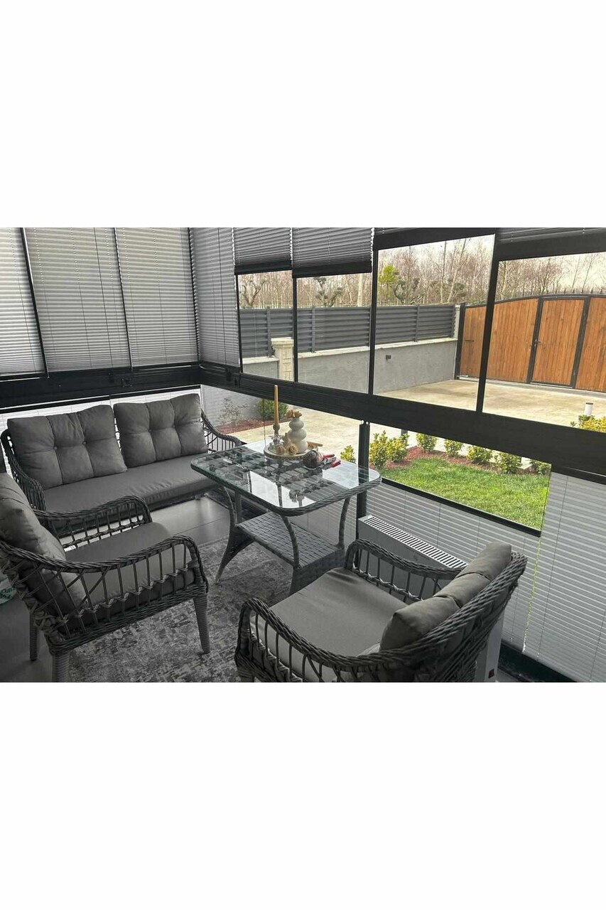 Set mobilier de gradina, Hanah Home, Fiori, ALUMINIU, Gri - view 3