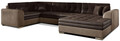 Coltar extensibil dreapta 5 locuri ELTAP, Damario, 338x189x78 cm, lemn/poliester, maro inchis/maro deschis
